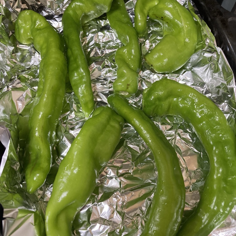 グリルに並べた甘長