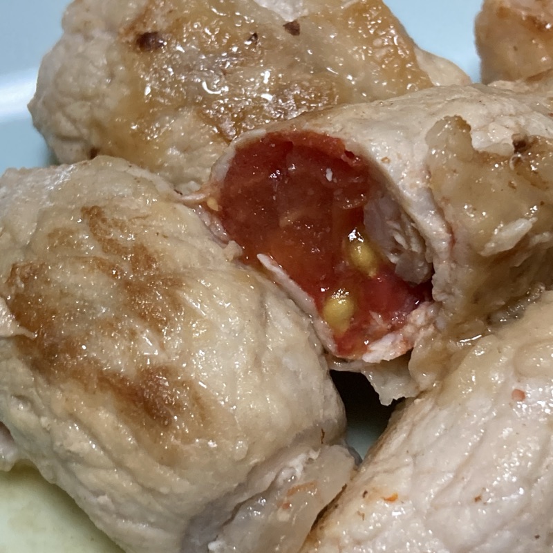 トマトの豚巻き クローズアップ写真